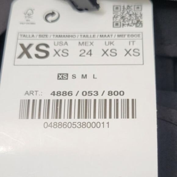 Zara Skirt Womens X-Small Black Mini with Ruffle Gothic Office Biker Rocker NWT - Picture 7 of 7